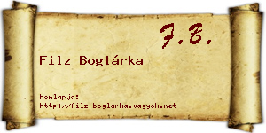 Filz Boglárka névjegykártya